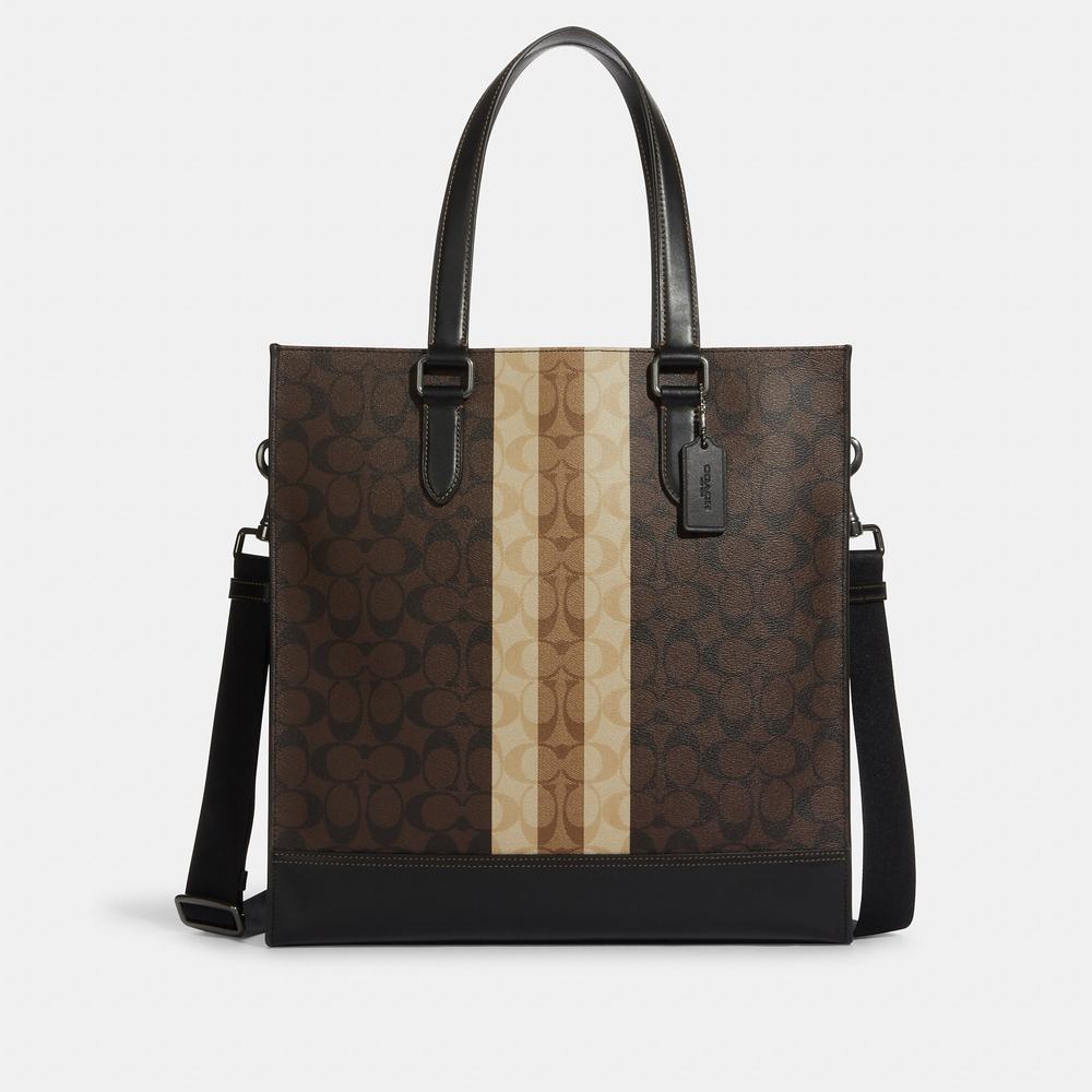 NWT Coach Outlet Graham Structured Tote In Blocked Signature Canvas